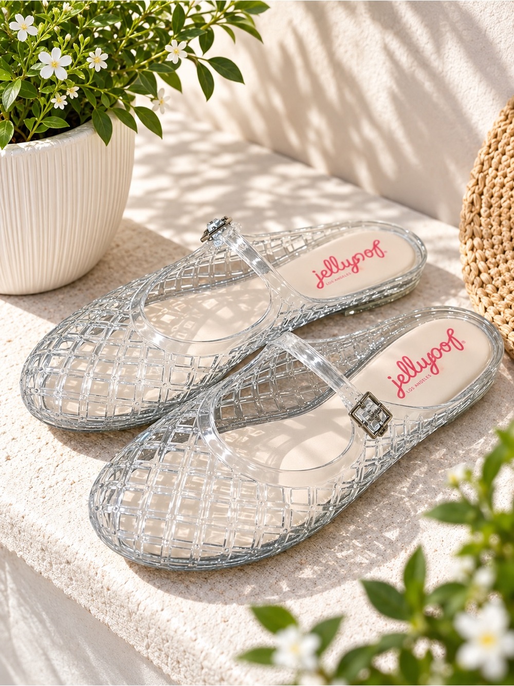 Jellypop Clear Jelly Mary Jane Flats Women’s Size 9 NWOB Shades of Summer
